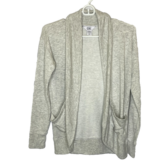 Girls' Large Athleta Gray Wrap N' Roll Sweatshirt Cardigan Modal Blend - Picture 1 of 5